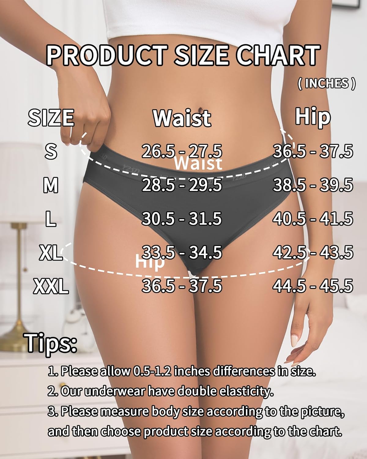 Women's Bikini Underwear Seamless High Cut Cheeky Hipster Panties for Women Pack of 6 Low Rise Briefs - Image 6