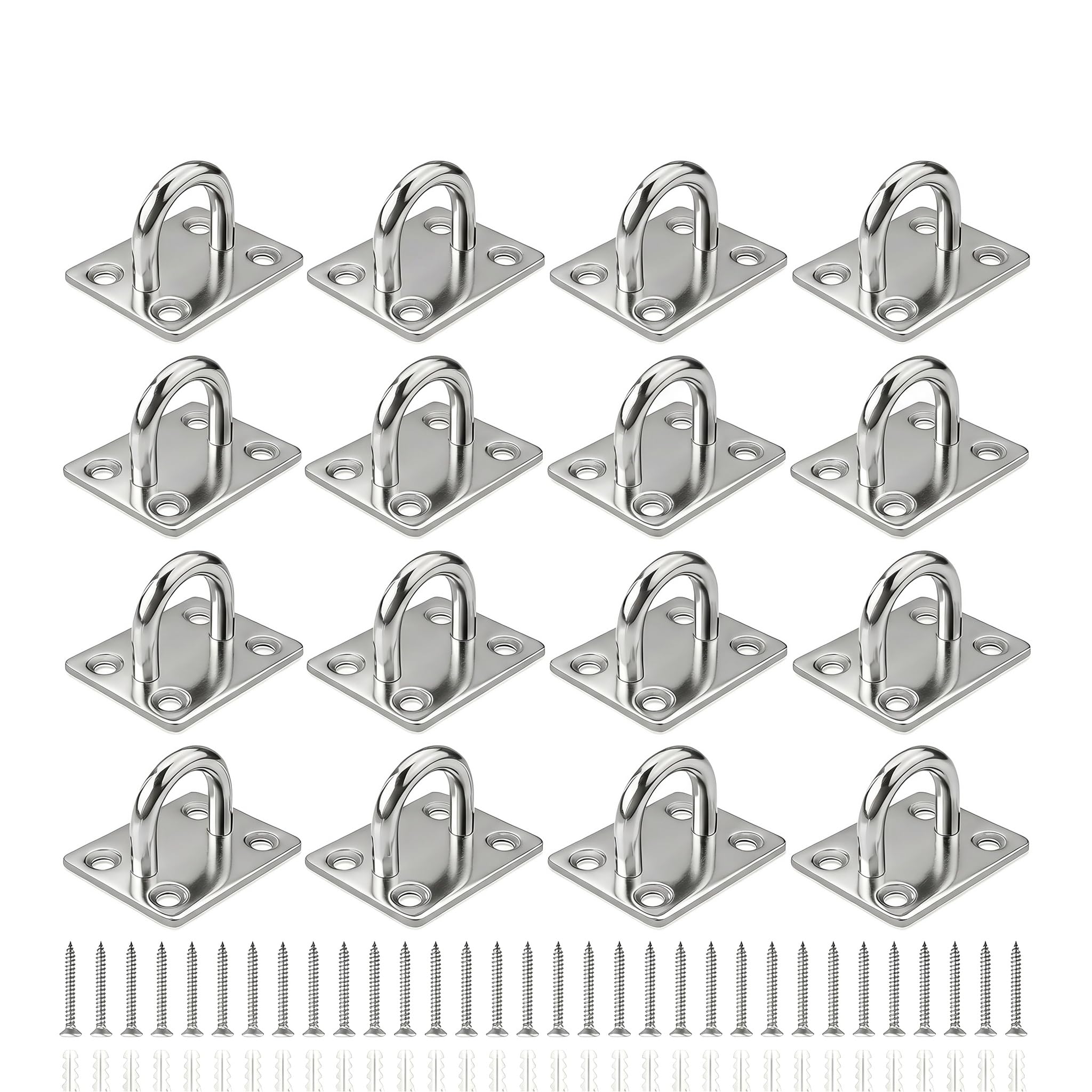 12 Stück Augplatte Edelstahl, M5 Ösenplatte Edelstahl 304 Decksplatte Augplatte Rhombic Pad mit Ösen Halterung Quadratische für Aufhängen von Gegenständen Befestigungshaken