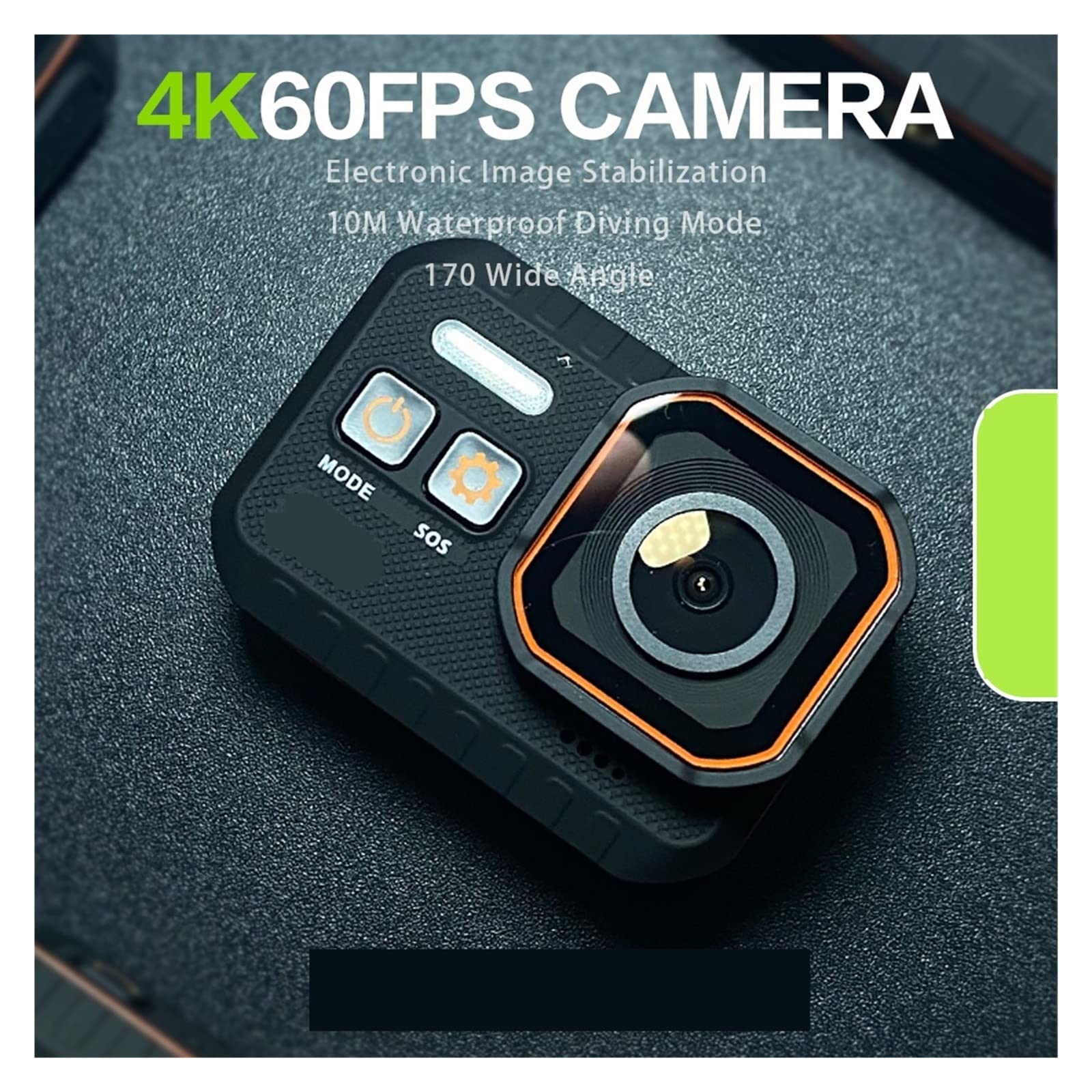 Action Cam, Action Camera 4K 60FPS Telecomando 30m Impermeabile 170° Grandangolo Action Camera Dash Cam Go Sport Camera PRO,All'aperto, Sport, Video(with 32G Card,Action Camera A)