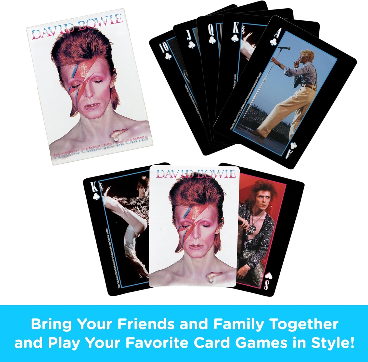 AQUARIUS David Bowie Playing Cards - David Bowie Themed Deck of Cards for Your Favorite Card Games - Officially Licensed Merchandise & Collectibles 2.5" x 3.5"