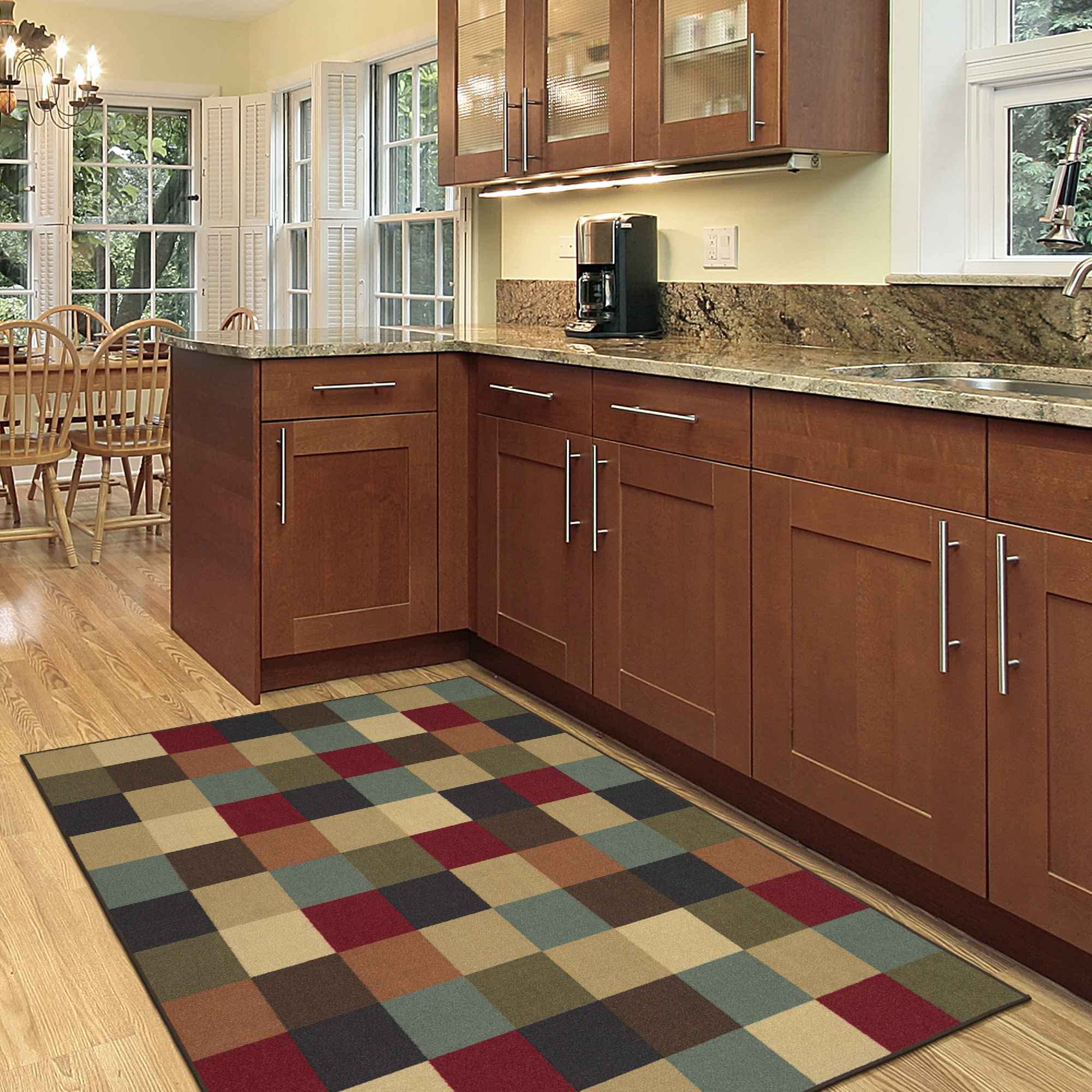 Ottomanson Ottohome Multi-Color Contemporary Checkered Design Modern Area Rug with Non-SkidRubber Backing, 3'3 W X5'0 L by Ottomanson