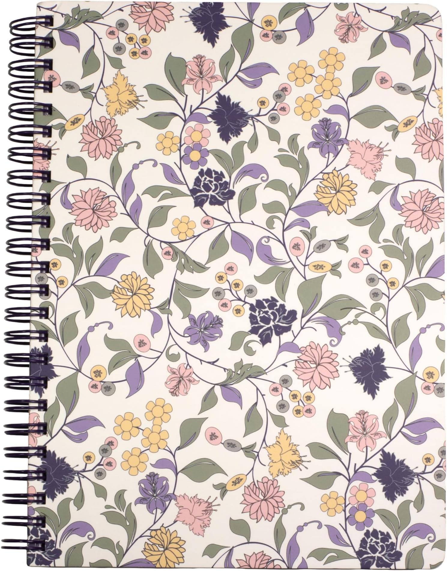 Steel Mill & Co 8.25 x 6.25 Spiral Notebook with 160 Pages, Purple Vine