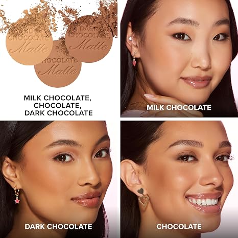 Too Faced Chocolate Soleil Matte Blurring Bronzer | Matte Bronzer Powder that Mimics Natural Skin for Blurred Sun-Kissed Effect