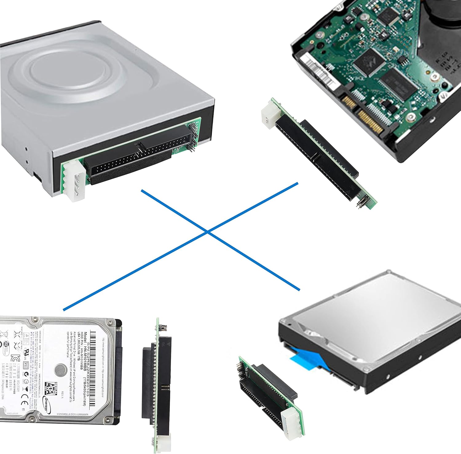SCSI SCA 80 Pin Female to IDE 50 Pin Male Converter Adapter for PC to