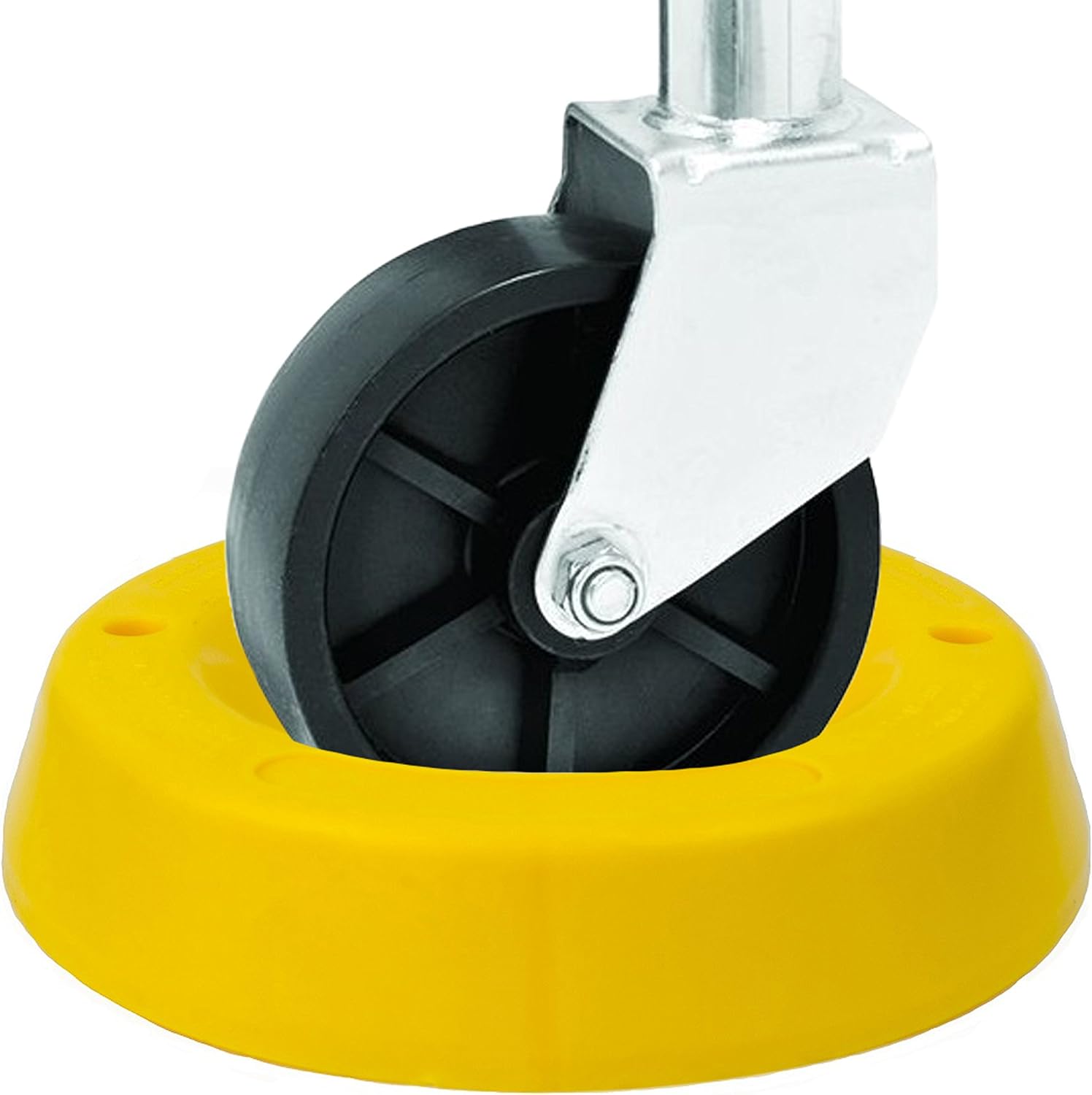 BUNKERWALL Trailer Tongue Jack Wheel Dock for Travel Trailer Jack Caster - High Visibility Yellow