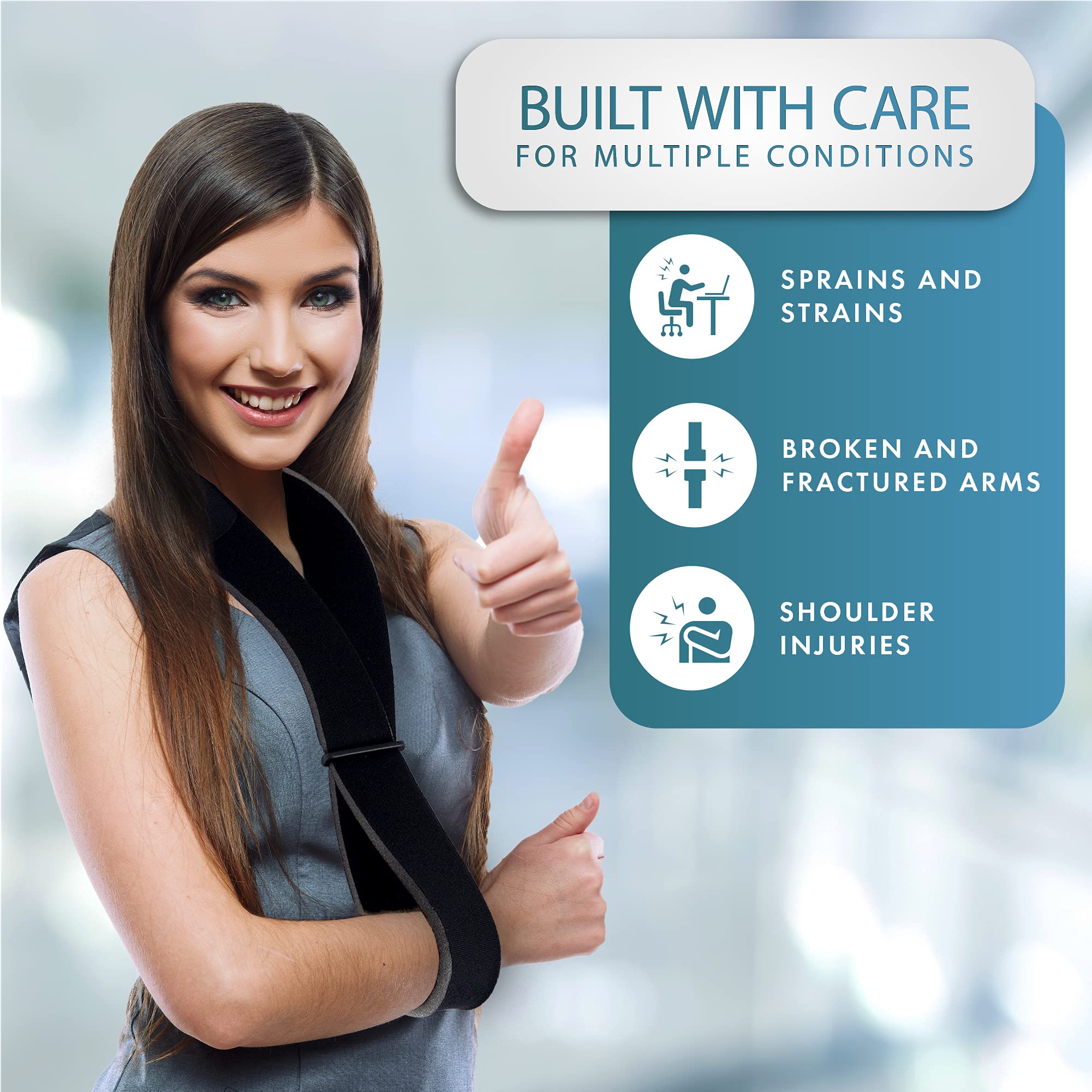 Buy Actesso Foam Arm Sling Shoulder Support Collar and Cuff Sling for Broken Wrists, Arm