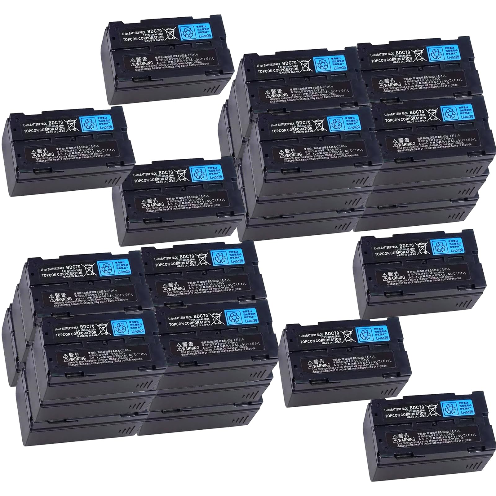 30 Pack 7 2V 5240mAh BDC70 AA Rechargeable Lithium Battery for Topcon Sokkia Total Stations GPS Station and