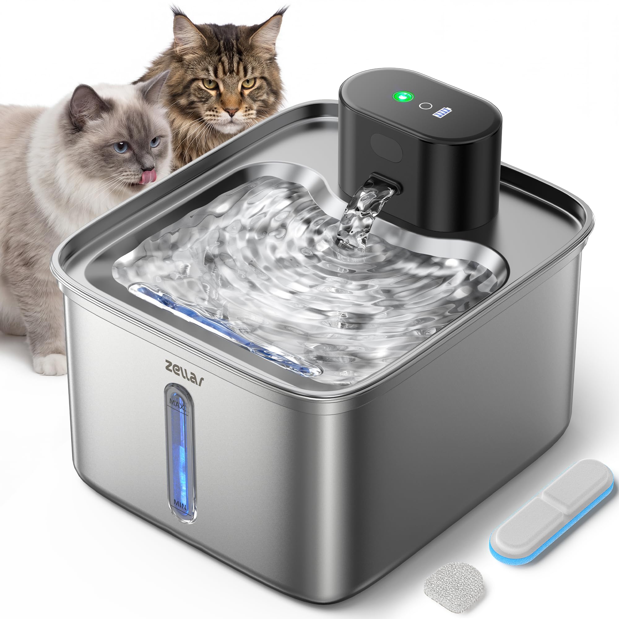 Zellar Wireless Cat Water Fountain