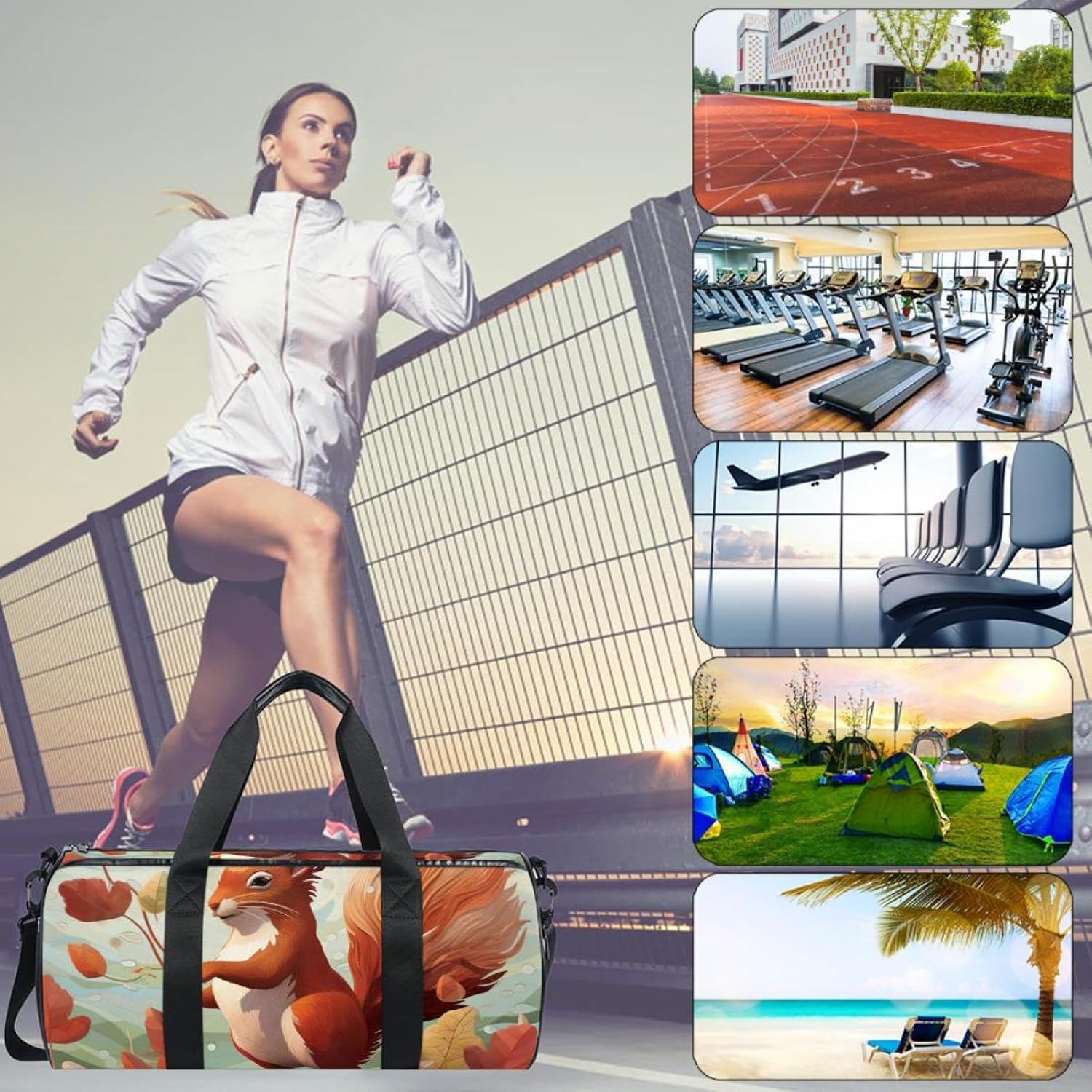 Gym Bags for Women,Duffle Bag for Travel,Animal Jungle Leaf,Gym Bag for Men