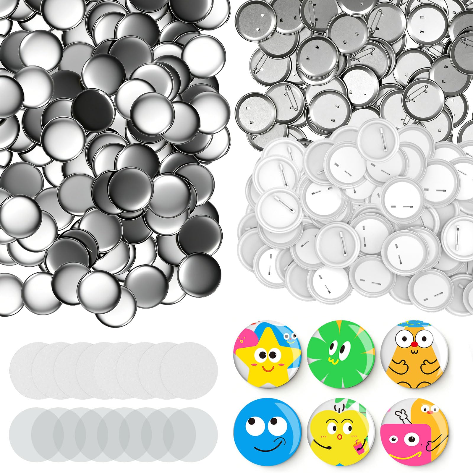 200 Sets Round Button Supplies 58mm