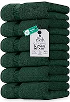 Vista 99 de DAN RIVER Paquete de 6 toallas de mano de alta calidad (16 x 28 pulgadas), 100% algodón, ultra suaves, ligeras, altamente absorbentes, para baño