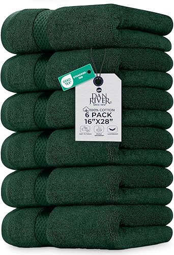 Miniatura 96 de DAN RIVER Paquete de 24 paños para ducha [12x12] - Paños de 100% algodón, paños de baño de franela de calidad premium para el baño, paños altamente