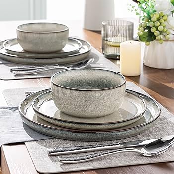 食器 Ren / Eng available Amazon.com | GBHOME Ceramic Dinnerware Sets,12 pcs Embossed
