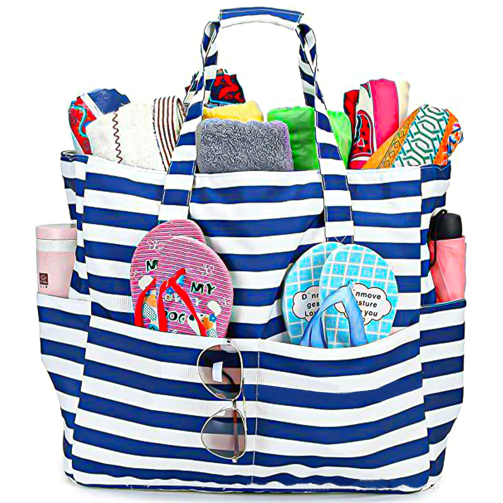 SLTAXAR SLTAXAR Bolsa de Playa Grande XXL Familiar con Cremallera, Bolsa de Playa Grande para mujer, Bolsos Verano Mujer, Bolsa de Playa Grande Impermeable Plegable para para viajes a la playa Piscina