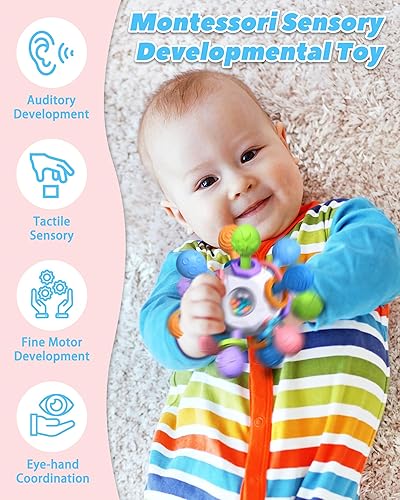 Miniatura 4 de Juguetes de dentición para bebés de 0 a 6 a 12 meses de 0 a 2 años, juguetes Montessori para bebés de 0, 3, 6, 9, 12 y 18 meses, juguetes
