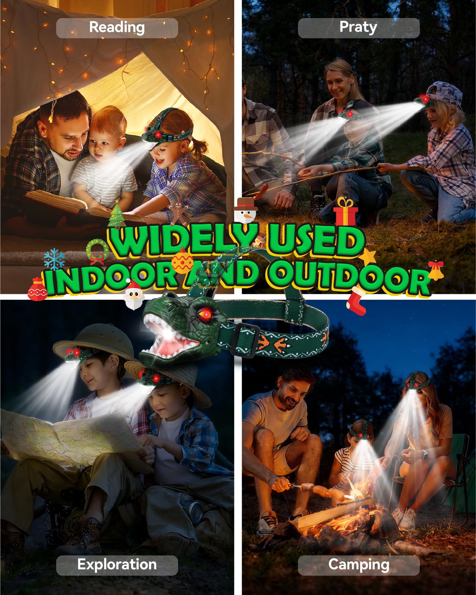 Dinosaur Headlamp for Kids - T-Rex Flashlight -3