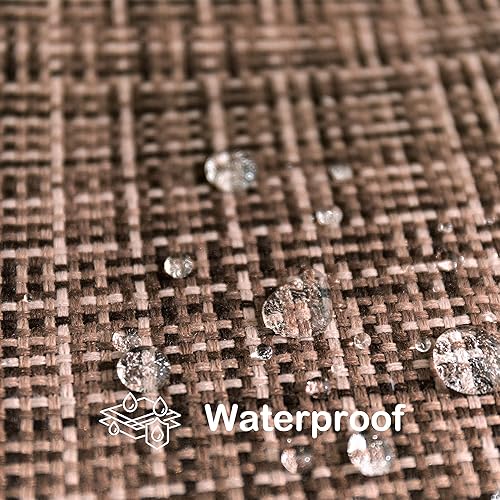 Miniatura 2 de Kevin Textile - Juego de 2 fundas de almohada decorativas de lino para exteriores, impermeables, sólidas, para jardín, patio, tienda de campaña,