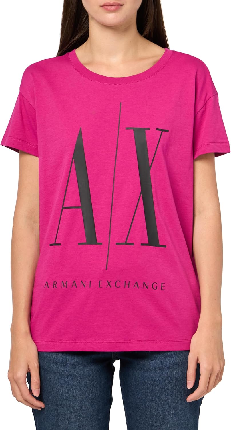 Armani Exchange Womens Icon Logo Boyfriend Tee