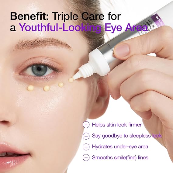 Anua Retinol 0.1 Caffeine Revitalizing Eye Cream, Lightweight Formula for Dark Circles & Puffiness, Hydrating for Sensitive Skin, Korean Skincare,1.05 fl oz