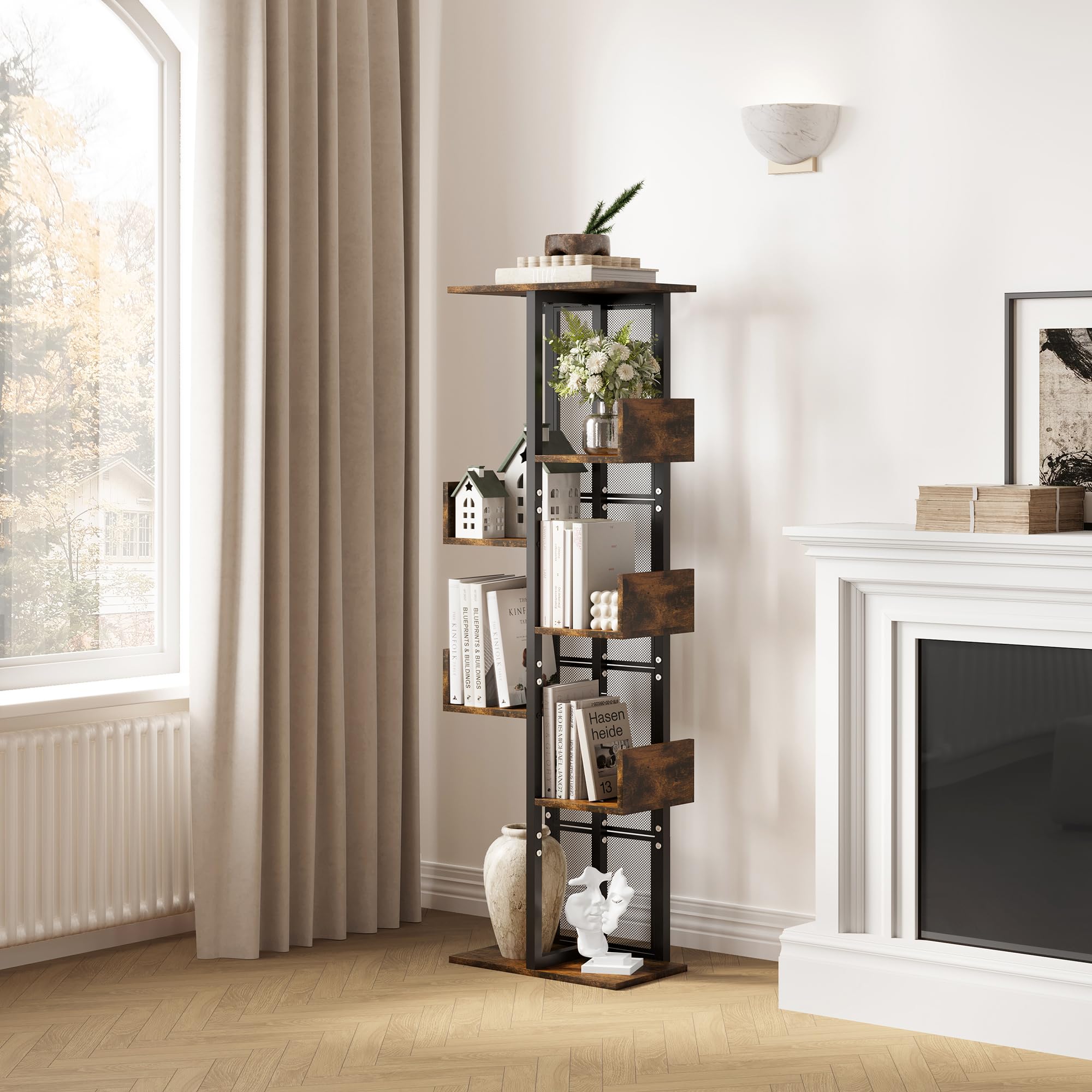 Snapklik.com : 7-Tier Display Shelf, Cactus Bookshelf, Tall Bookcase ...