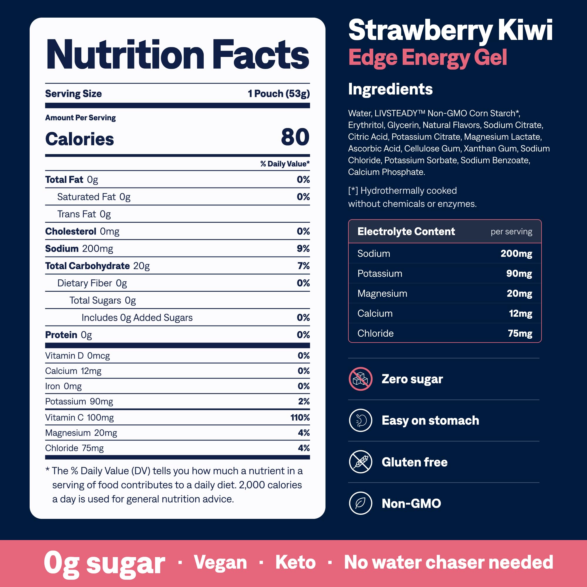 UCAN Energy Gel + Electrolytes | Strawberry Kiwi | Sugar Free | 12 Pack — Amazon image 2