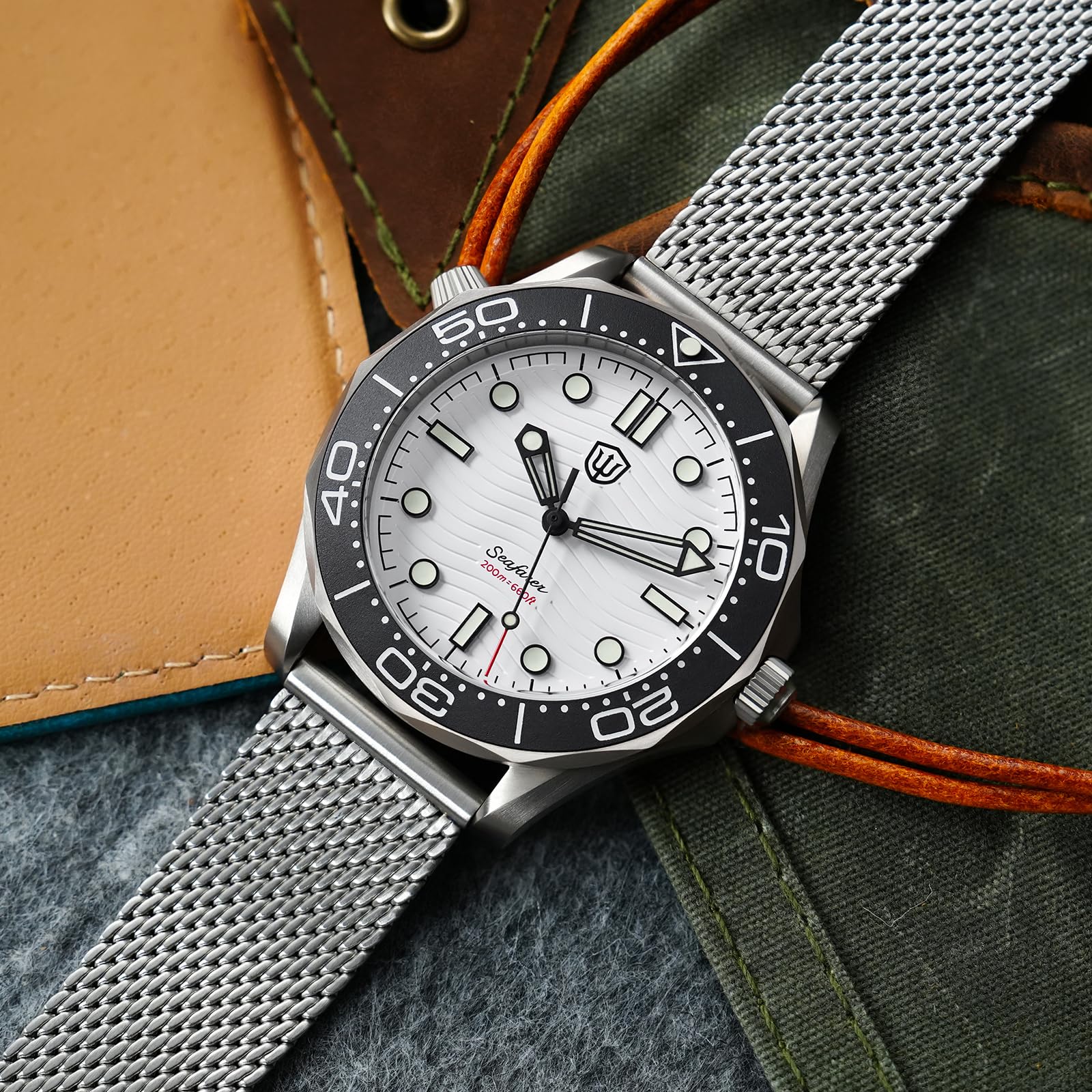 watchdives WD007Q V2 42 mm Titanium NTTD zegarek do nurkowania, Japonia VH31 Sweep Second zegarek kwarcowy, zakrzywione szkło szafirowe zegarek na rękę 200 m wodoszczelny zegarek