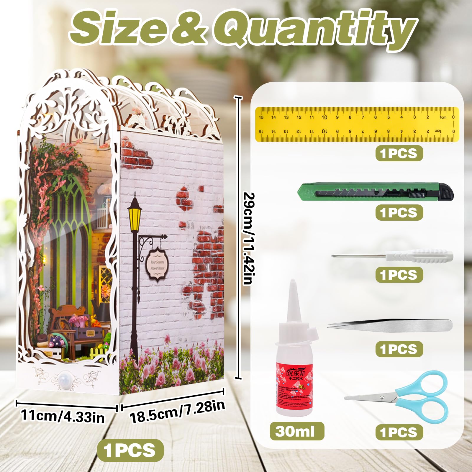 The Book Nook Kit, Booknook Decorativa, Booknok para Adolescente Adulto, DIY Miniature House de Madera, Nookbook con Muebles, Book Nook Libreria para Decorar Estanterías y Regalos Creativos