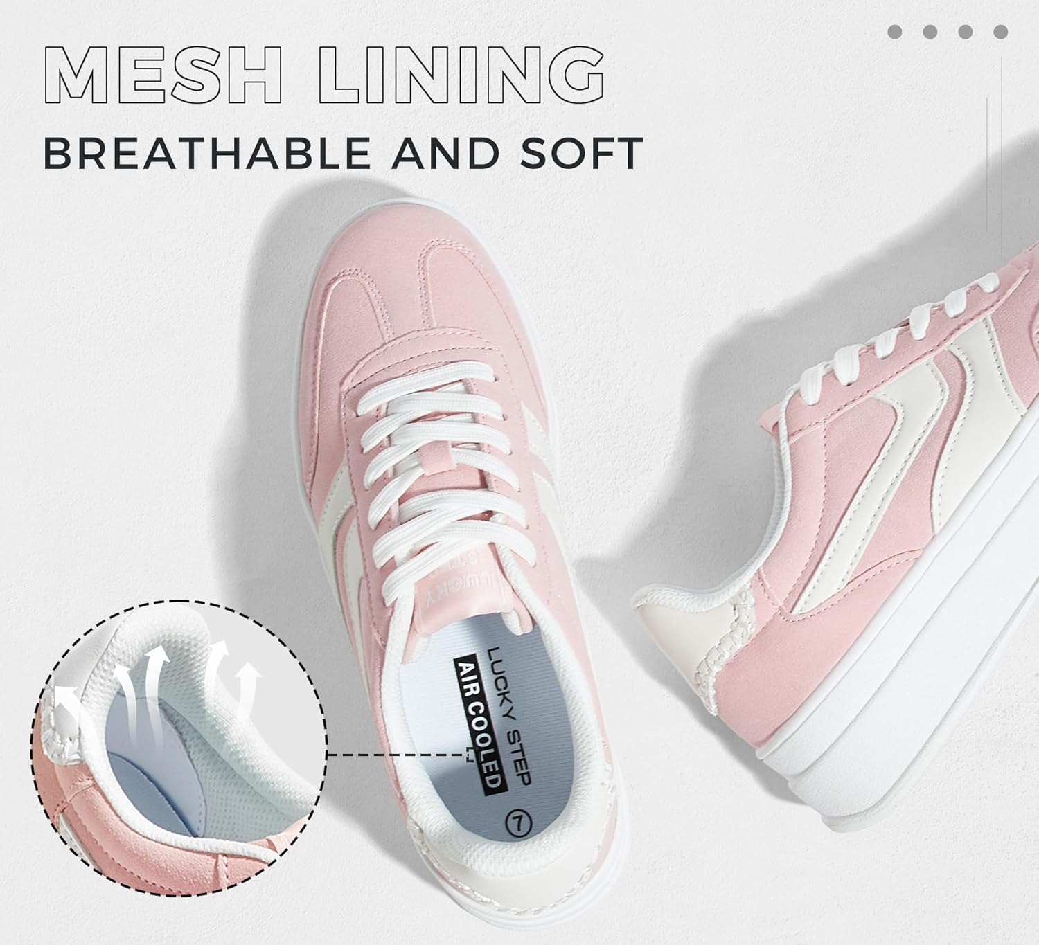 LUCKY STEP Platform Sneakers for Women Fashion Retro Thick Rubber Gum Sole Comfortable Tennis Skate Trainer Classic Walking Shoes Casual Streetwear - Image 4