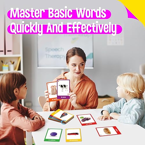 Miniatura 5 de 60 tarjetas flash en inglés y español, tarjetas de sustantivos de doble cara, palabras bilingües de visión  animales, colores, alimentos, vehículos,