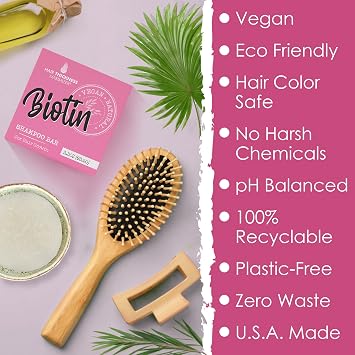 Hair Thickness Maximizer Biotin Shampoo Bar for Hair Growth. USA Made