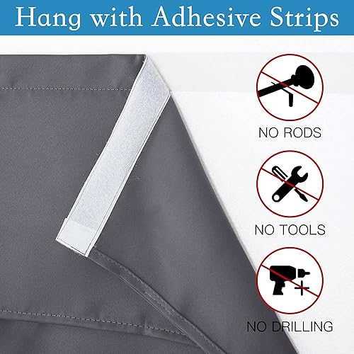 Miniatura 49 de RYB HOME Cortinas de oscurecimiento de habitación para puerta francesa, cortinas de ventana para puertas de vidrio, aislamiento térmico, cortina