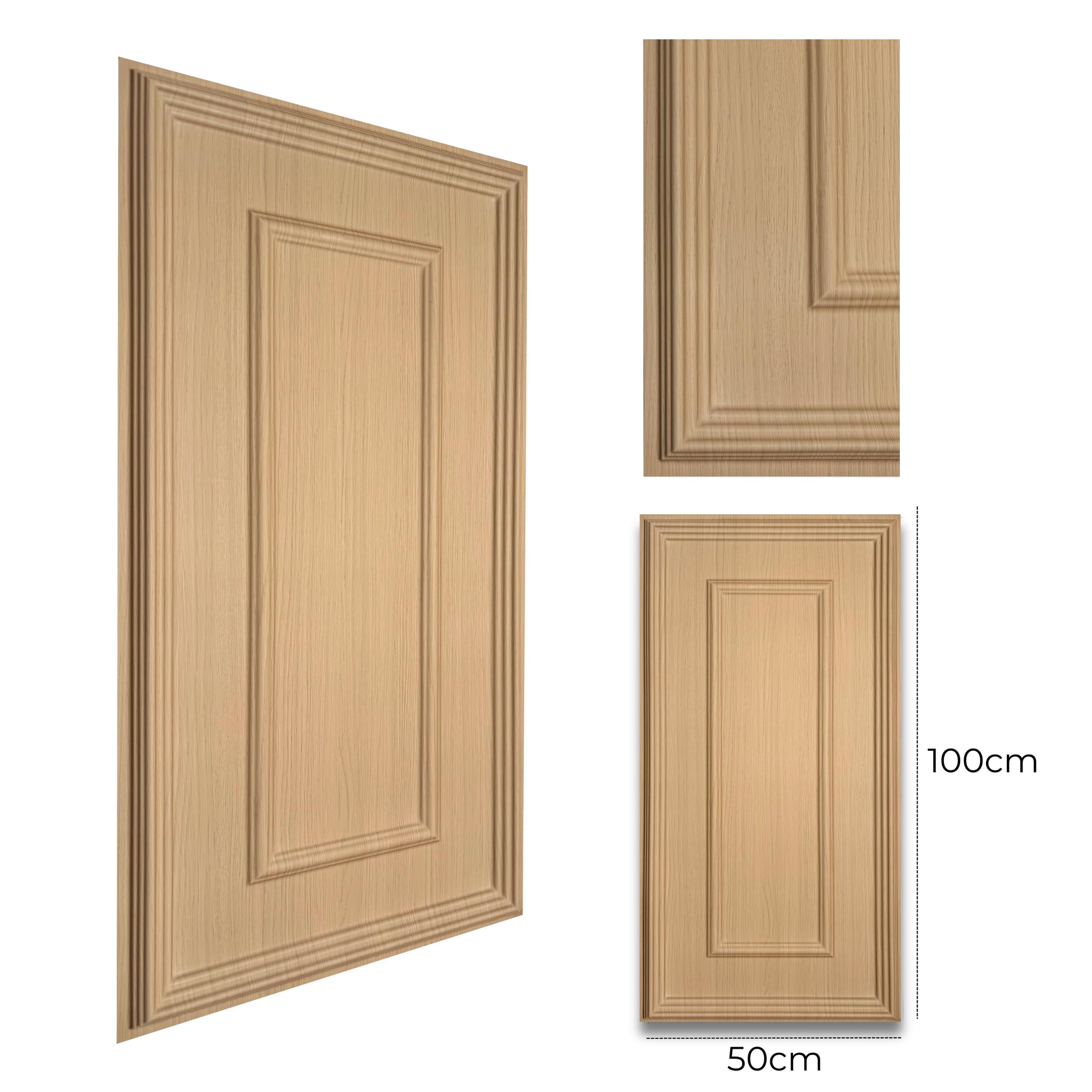 Paneles de pared 3D de plástico PVC 100x50 cm – Diseño italiano – Aspecto clásico de moldura, resistente al agua, revestimiento de pared con marco moderno para sala de estar, dormitorio y pasillo