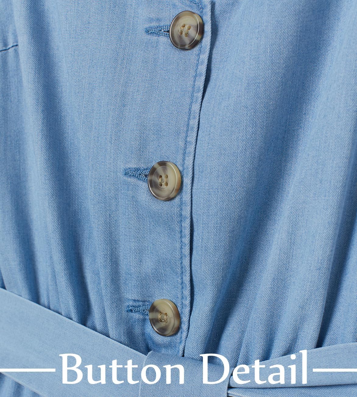 Denim Shirt Women Button Down Long Sleeve Chambray Western Jean Shirts Collared Casual Denim Tops - Image 5