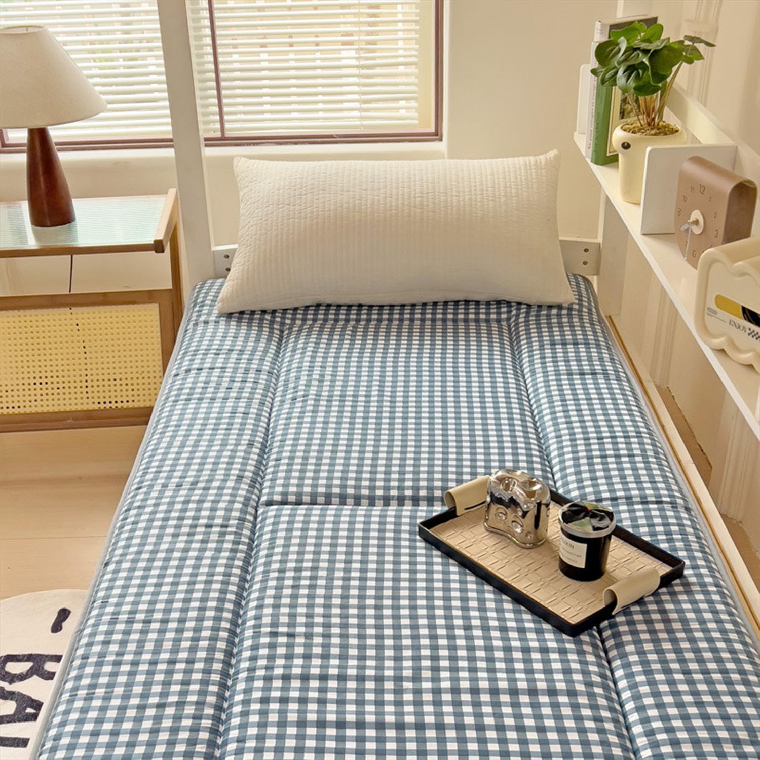 Materasso Pieghevole Futon Giapponese, Lettino da Pavimento Traspirante Letto per Gli Ospiti per Divano da Campeggio, Twin Full Queen,E,100x200cm