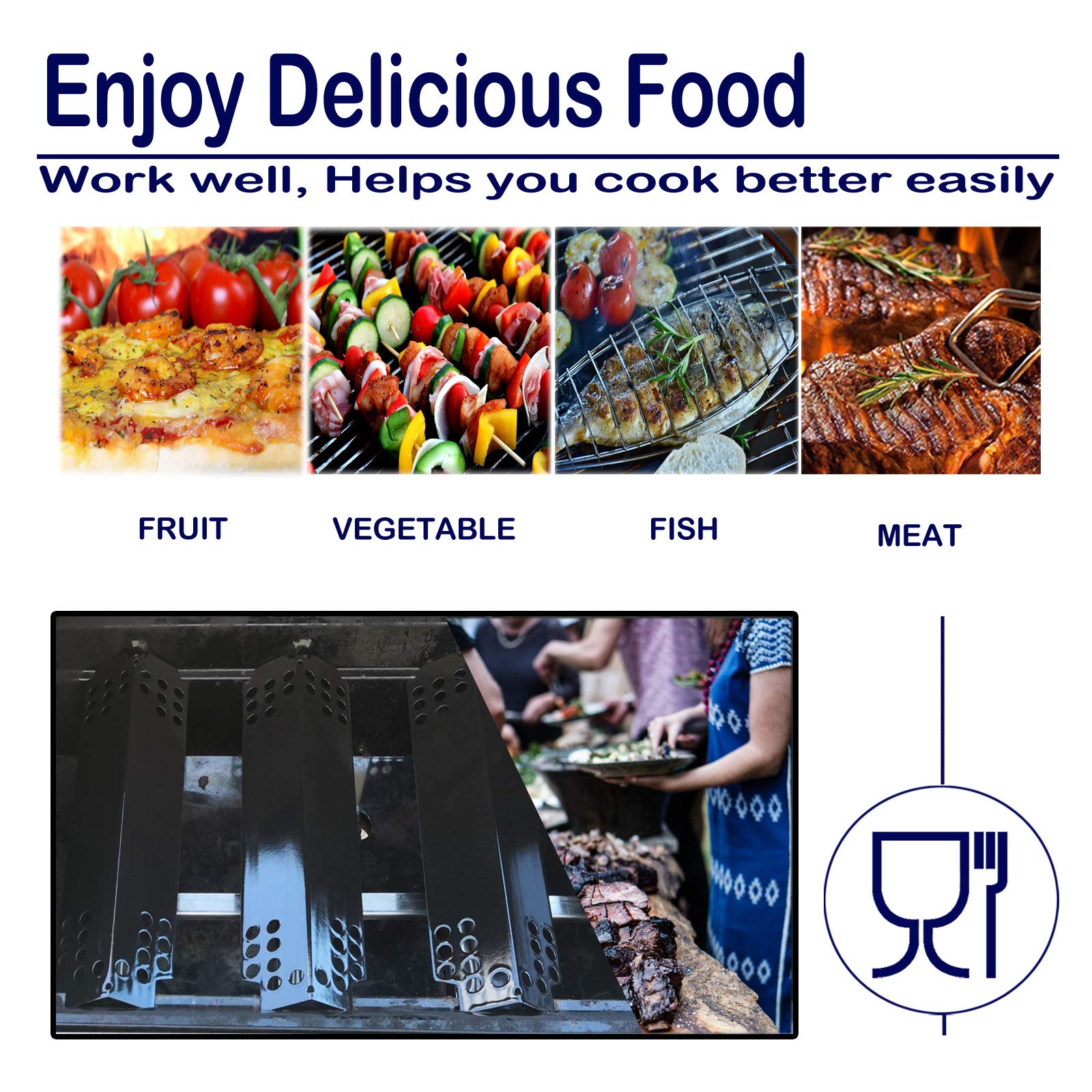 Hongso Lot De 4 Protections De Plaque Chauffante En Acier Inoxydable Pour Barbecue à Gaz Charbroil 463436215 463436214 463436213, Thermos 466360113