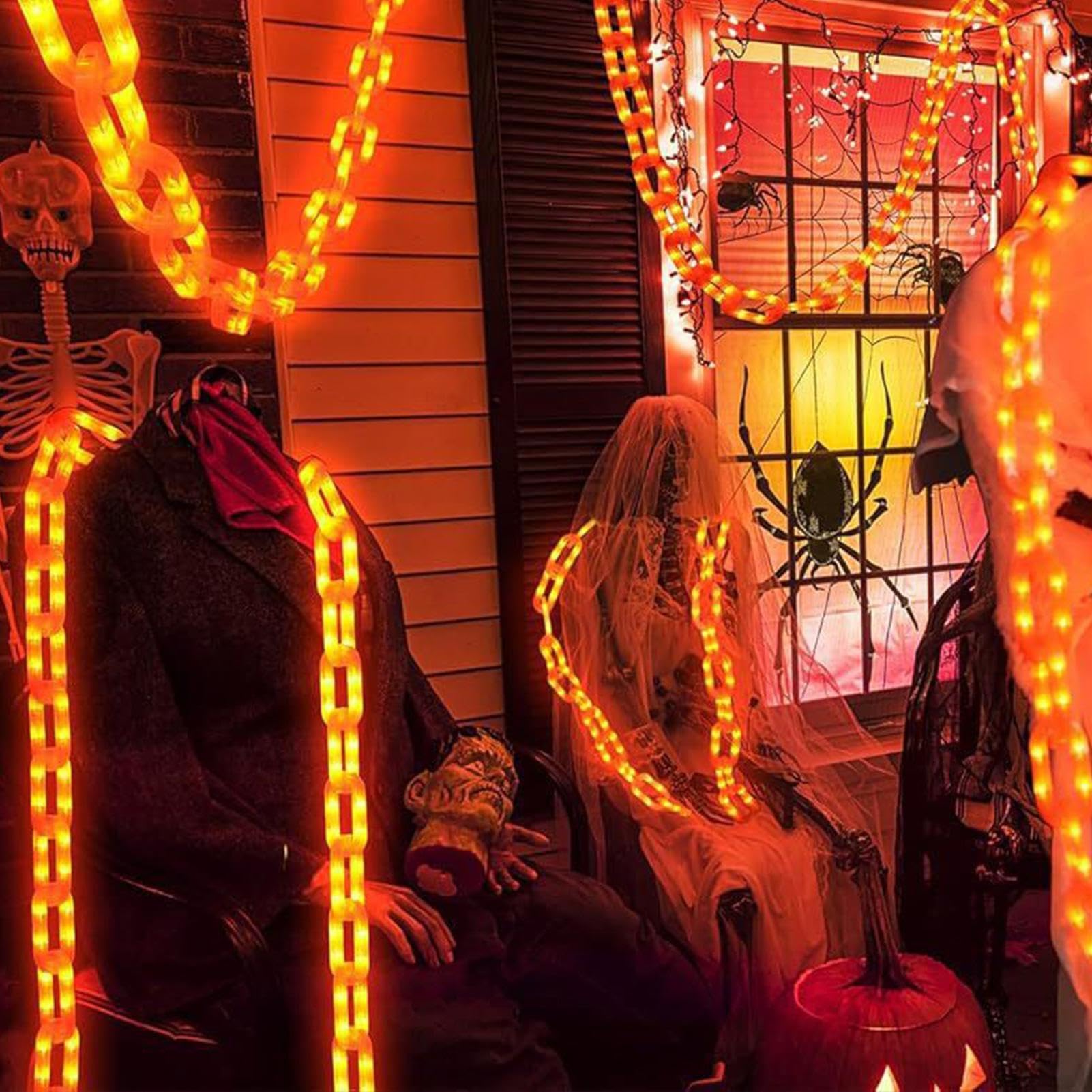 Halloweenowe Girlandy Świetlne Zasilane Bateriami Odporne Na Warunki