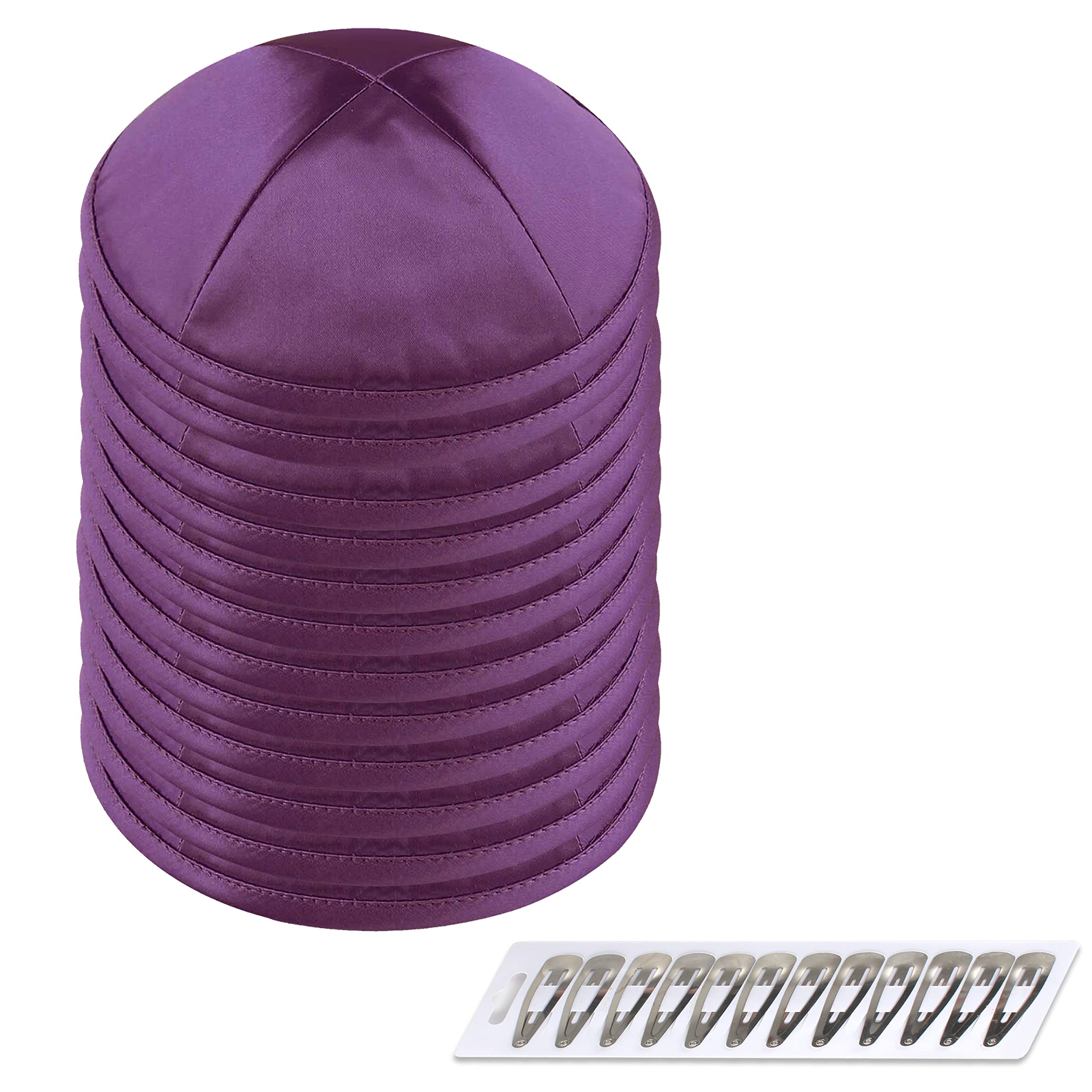 Zion Judaica Deluxe Satin Kippah Yarmulkes for Kids Teens &amp; Adults Skullcaps 6.25" Multi-Color Options 4 Panel Design