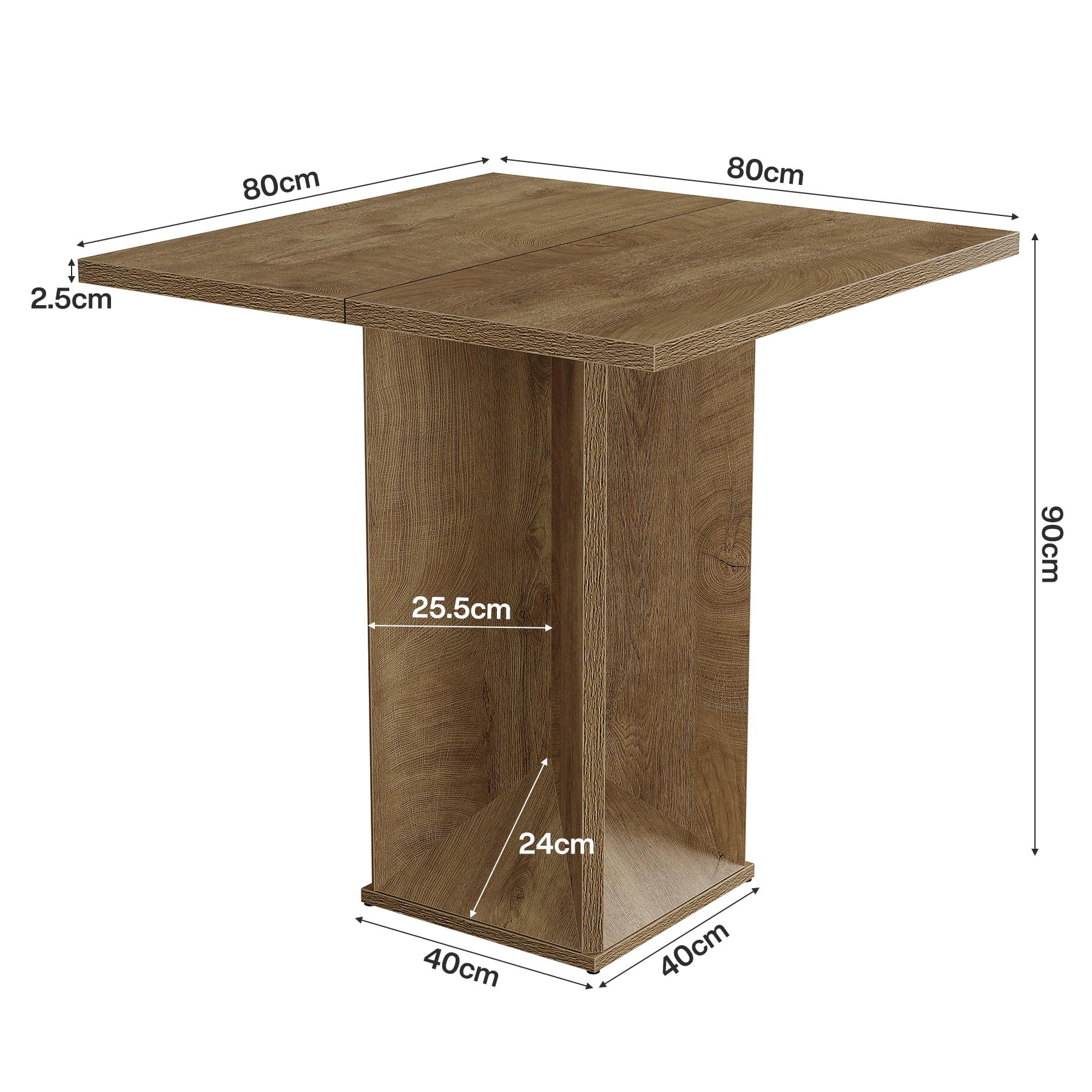 Tribesigns Table haute de 90 cm de haut, table de bistro et de pub pour salle à manger, cuisine, café, bar, marron (table uniquement)