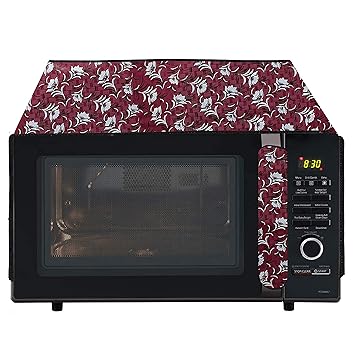 Wings Star Oven Top Cover for IFB 30 L Convection Microwave Oven 30FRC2 Floral Pattern (Multicolour) - Microwave Top Cover with 4 Utility Pockets and 1 Oven Handle Cover KUM48