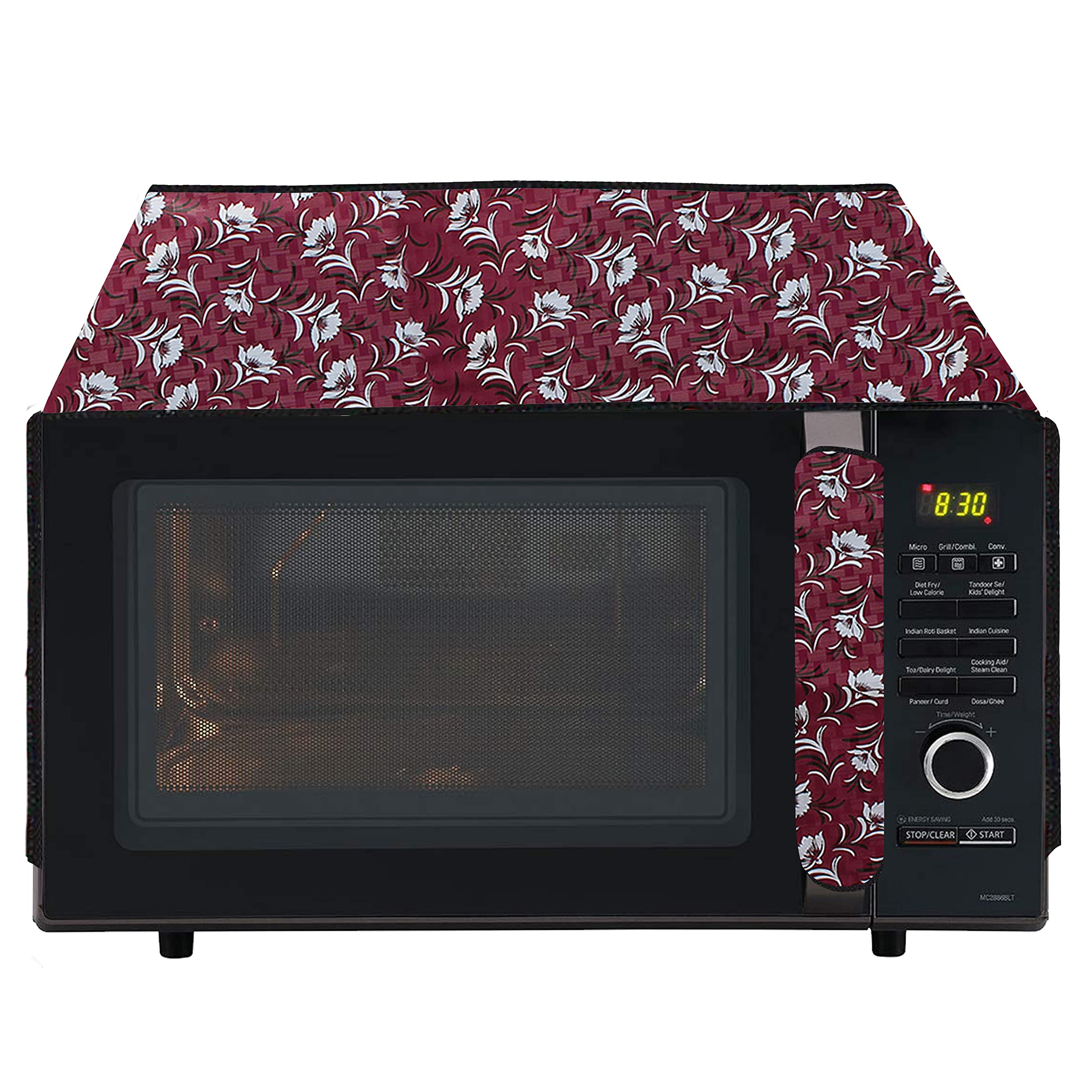 Wings Star Oven Top Cover for Panasonic 27 Litre Convection Microwave Oven NN-CT645BFDG Black - Microwave Top Cover with 4 Utility Pockets and 1 Oven Handle Cover KUM48