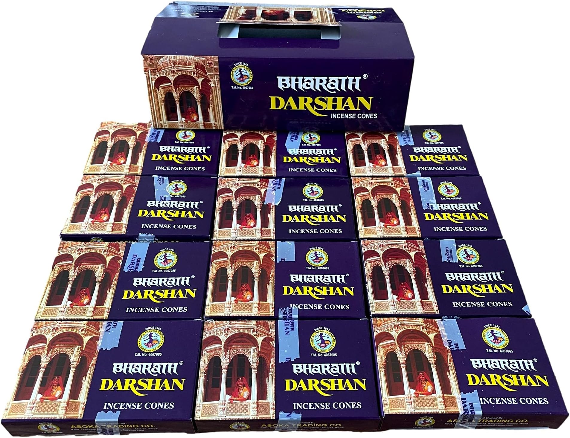 Bharath Darshan Cone Incense - Case Of 12 Boxes, 10 Cones Each