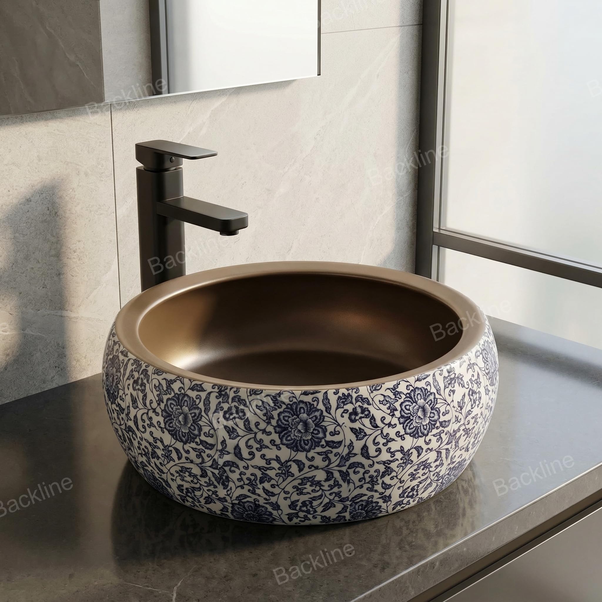 Pink Mexican Ceramic Wash Basin - B Backline -9