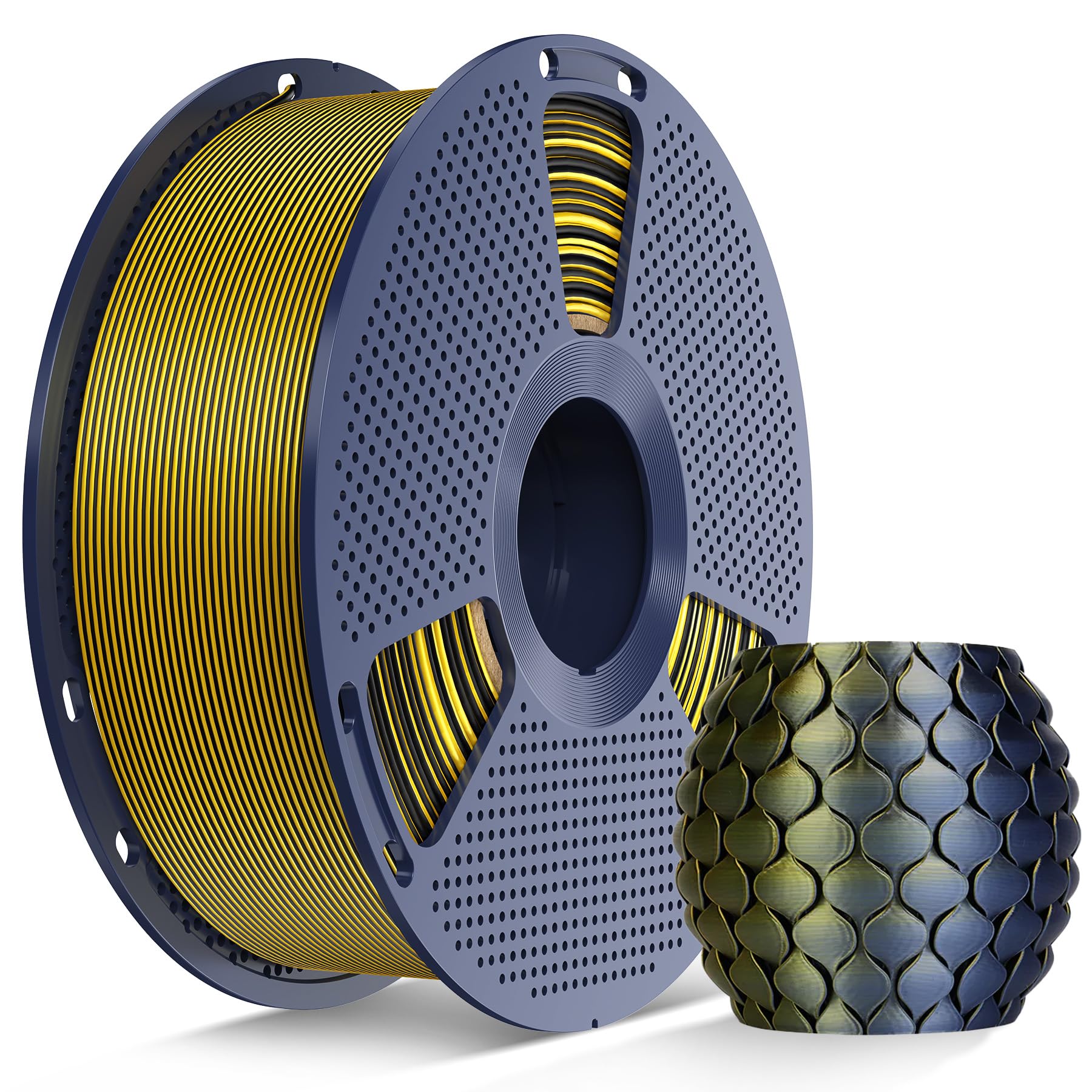 SUNLU Silk Dual Color PLA Filament, 1KG, Silk Dual Color(Black Gold)