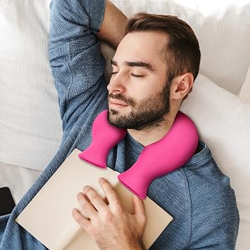 Reusable U-Shaped Hot Water Bottle with Soft Plush Cover – Dual Nozzle Neck Heat Pack for Women Men, Relieves Tension and Fatigue, Ideal for Winter, Bedtime, and Office Use (Pink)