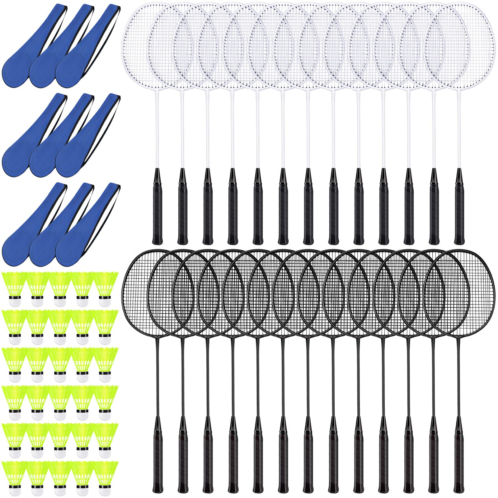 20/40 Pack Badminton Rackets Set with Shuttlecocks and Carrying Bags, Sturdy Lightweight…