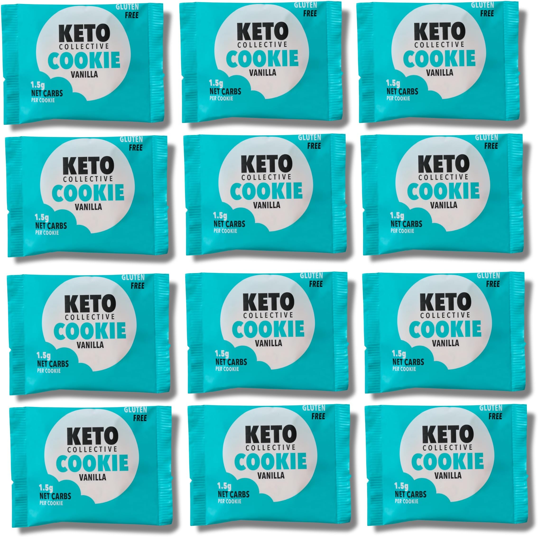 Keto Collective Keto Vanilla Cookies I 1.5g Net Carbs I 30g x 12