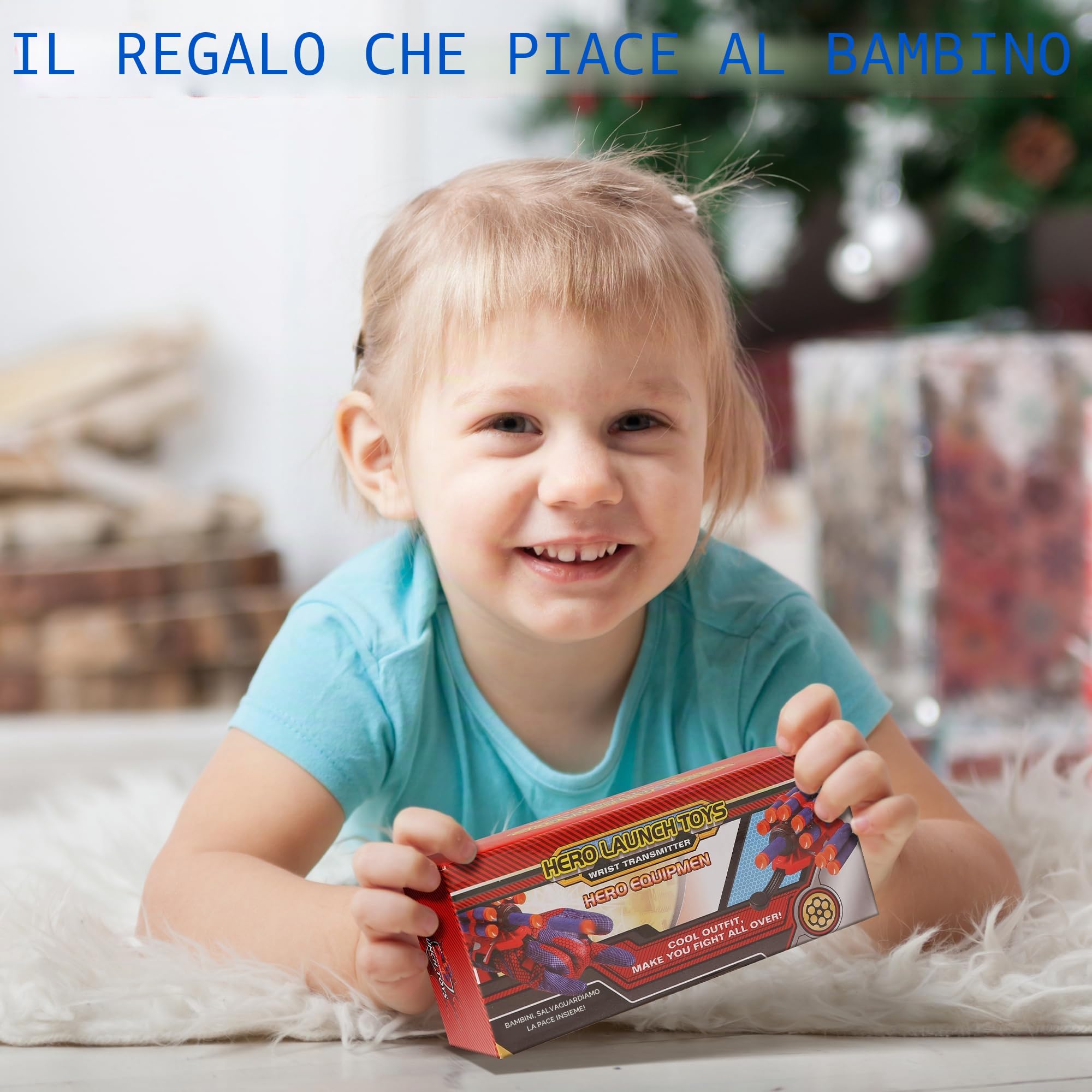 AIUAZA Giocattolo da Lancio, Giocattolo da Fuoco da Polso per Bambini con Guanti, Giocattoli per Travestimenti per Bambini 6+ Anni