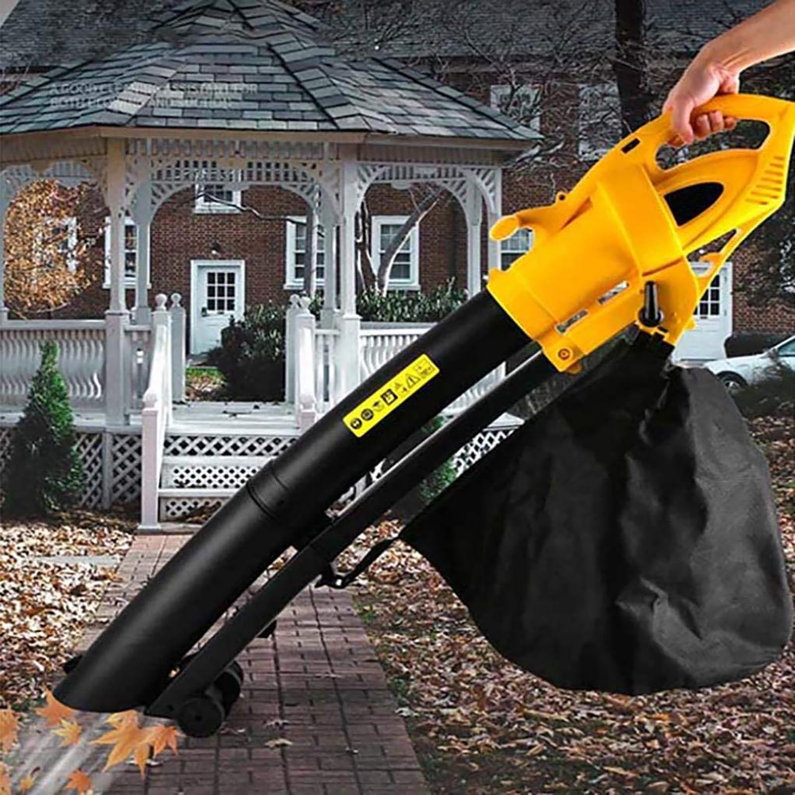 FfiMe Soplador y Aspirador de Hojas Moderno, Soplador de Hojas Eléctrico 3 en 1, Aspirador de Jardín 3000w, Bolsa Recolectora de 35 litros para Quitar Hojas, Escombros y Desechos del Jardín, Terraza,