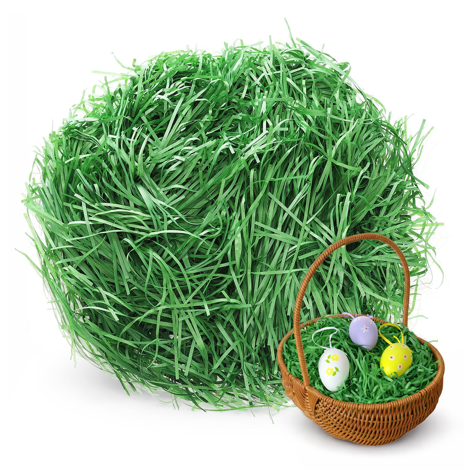 Festicy Ostergras grün I 200g Ostergras Natur als Füllmaterial Geschenk und Osterkörbchen Füllung I Für Deine Ostern Deko I als Geschenkbox Füllmaterial geeignet