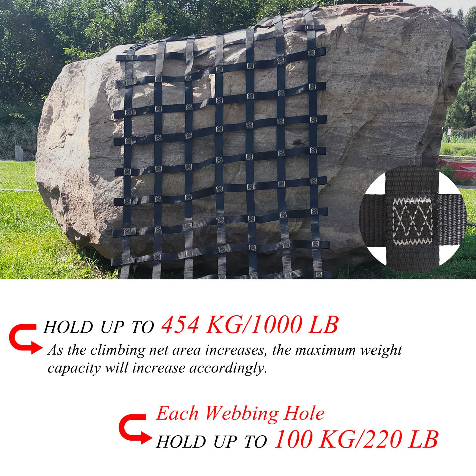 Custom Playground Climbing Cargo Net,Cargo Net,Ninja Rope Ladder Outdoor Obstacle Course Treehouse Swingset Jungle Gyms Indoor Climbing Wall Webbing Net Netting,for Kids and Adult (3.3Wx3.3L, Red)